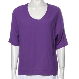 Marc Jacobs Purple Scoop Neck Short Sleeve Blouse Top